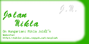 jolan mikla business card